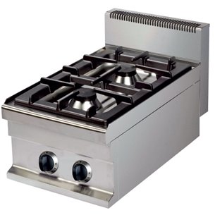 Cocina a gas sobremesa 2 fuegos 6+6kw 400x700x290h mm GR711S Línea Estambul