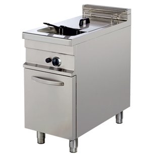 Freidora a gas 1 cuba 8 litros de aceite 10kw 400x700x900h mm GF712 Línea Estambul