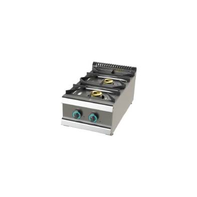 Junex- Cocina a gas Industrialcon mueble de 2 fuegos 6+4,5 Kw SerIe 700 JUNEX con medidas 400x730x900h mm FO7N200