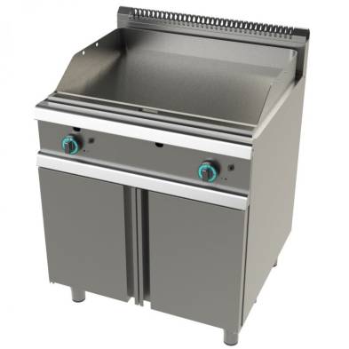 Junex- Fry tops a gas acero laminado placa lisa con mueble Serie 700 JUNEX con medidas 800x730x900h mm FT7N0LL