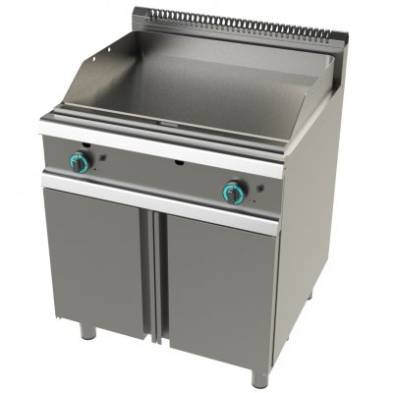 Junex- Fry tops a gas acero laminado placa lisa con mueble Serie 900 JUNEX con medidas 800x900x900h mm FT9C0LL