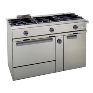 Cocina a gas 3 fuegos con horno a gas Snack 550 TCGH-127 EDENOX