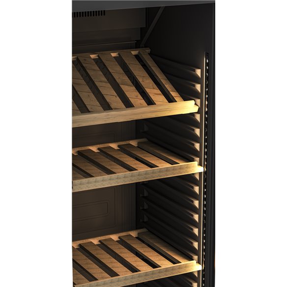 Clima Hosteleria- Armario Cava de Vino 72 botellas con 4 ESTANTES DE MADERA(3 Rectos y 1 Superior inclinado) 620X655X1590h mm...