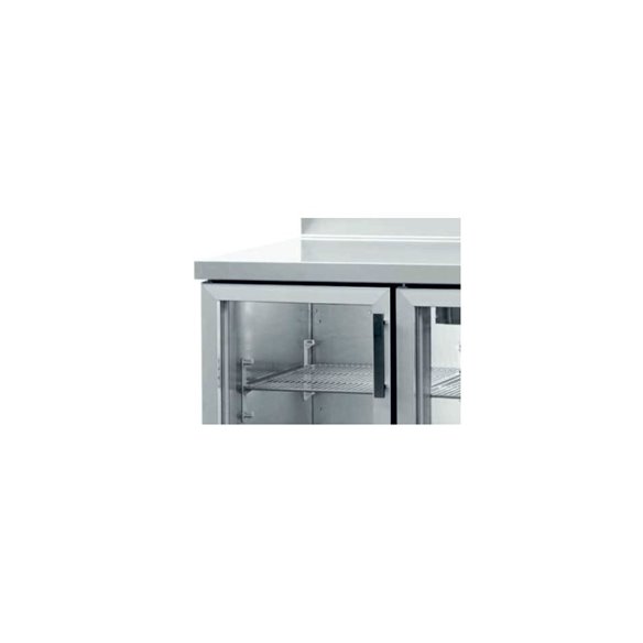Clima Hosteleria- Mesa Snack Refrigerada 4 puertas de Cristal Fondo 600 de 2542 x600 x850h mm CORDOBA MRCH-250V