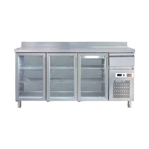 Frente Mostrador Refrigerado con Puertas de Vidrio 4 puertas de 2542 x600 x1045h mm CORDOBA FMCH-250V