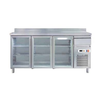 Clima Hosteleria- Frente Mostrador Refrigerado con Puertas de Vidrio 4 puertas de 2542 x600 x1045h mm CORDOBA FMCH-250V