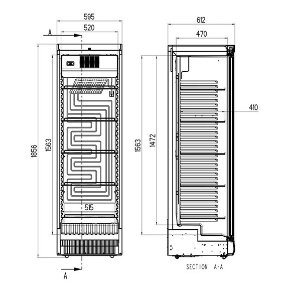 Armario Refrigerado Expositor de Bebidas de 1 puerta EDENOX APE-451-C