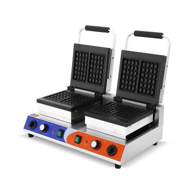 Máquina de gofres Doble  eléctrica 1,5+1,5KW 63X380X270h mm PEKÍN WF-2210-2