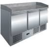 Mesa GN1/1 3 Puertas Preparación Pizzas con Encimera de Granito de 1365 x700 x1010h mm CLIMAHOSTELERIA S903PZ
