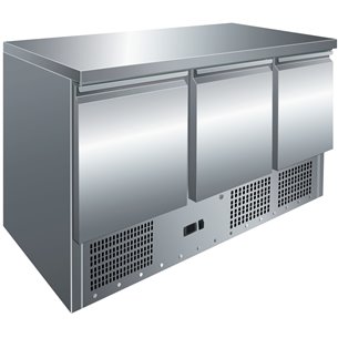 Mesa GN1/1 3 Puertas Refrigerada Compacta de 1365 x700 x860h mm CLIMAHOSTELERIA S903TOP-Z070S903TOP