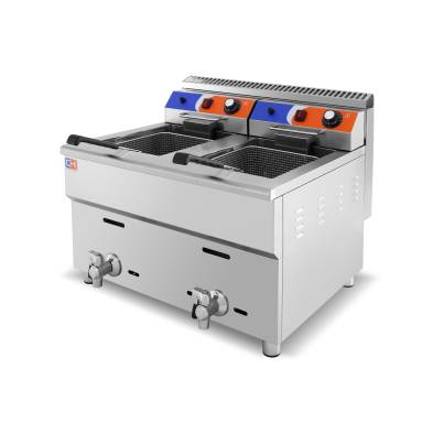 Clima Hosteleria- Freidora a gas Propano de 18+18 litros de 680x630x645h mm GF-182