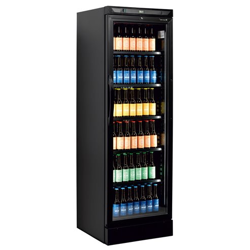 Armario Refrigerado 1 puerta de cristal color NEGRO 595x640x1840h mm Línea VIBORG CEV425-I BLACK-Z070CEV425-I BLACK