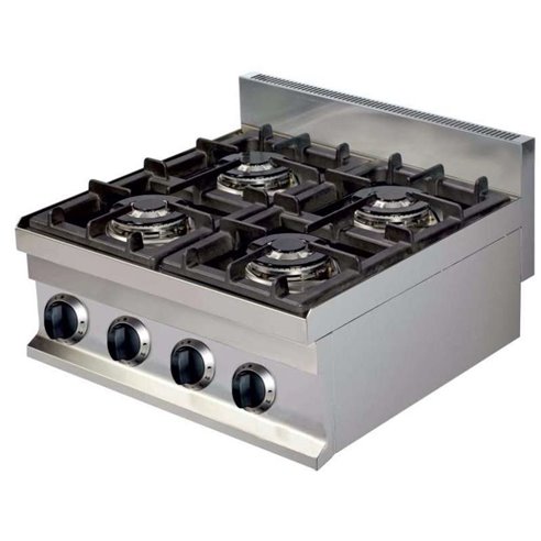 Cocina a gas sobremesa 4 fuegos 4x3,6kw 600x600x265h mm GC606 Línea Estambul