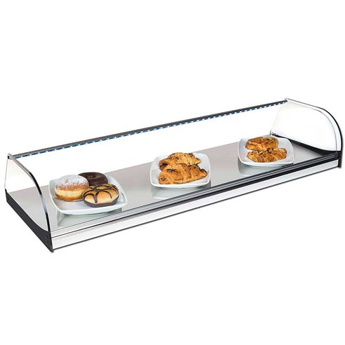 Vitrinas Gómez- Vitrina neutra cristal curvo 1 piso INOX VC