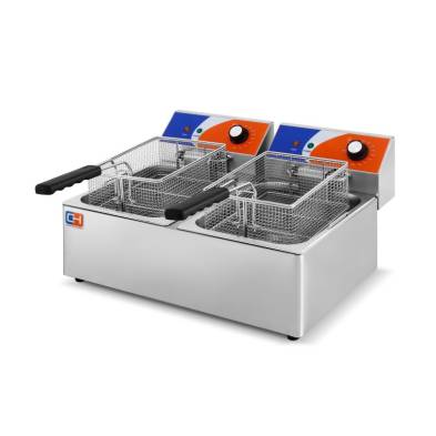 Clima Hosteleria- Freidora Eléctrica doble 6+6 litros SIN Grifo CLIMAHOSTELERÍA EF-6L-2