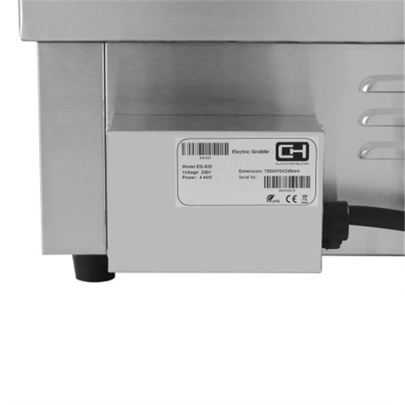 Clima Hosteleria- Plancha Eléctrica Acero Rectifcado 10 mm 740 x490 x240h mm CLIMAHOSTELERIA EG-820