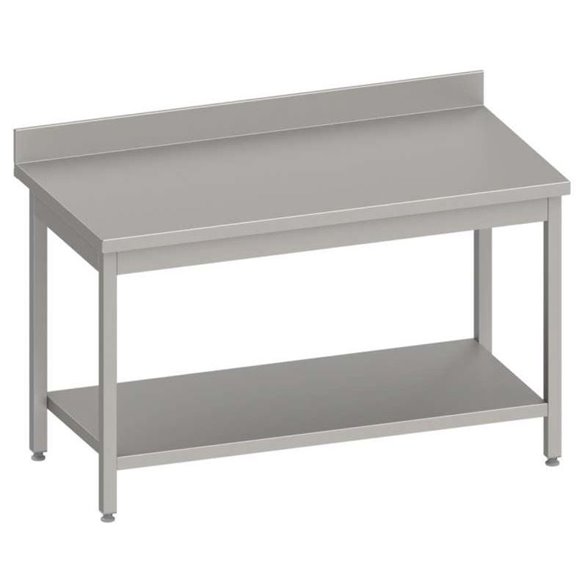 STALGAST- Mesa ecónomica de Acero Inoxidable Mural con estante fondo 60