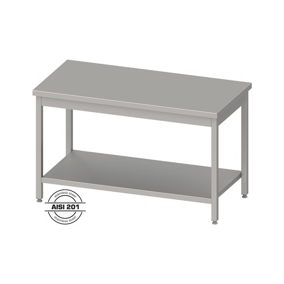 STALGAST- Mesa ecónomica de Acero Inoxidable Central con estante fondo 60