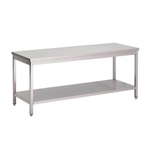 STALGAST- Mesa ecónomica de Acero Inoxidable Central con estante fondo 60
