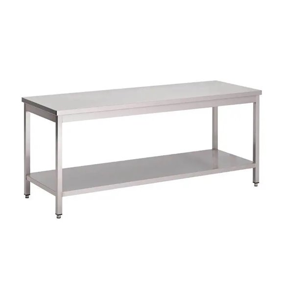 STALGAST- Mesa ecónomica de Acero Inoxidable Central con estante fondo 60