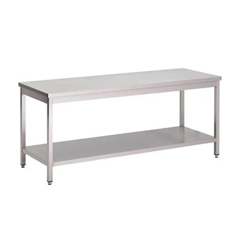 STALGAST- Mesa ecónomica de Acero Inoxidable Central con estante fondo 70