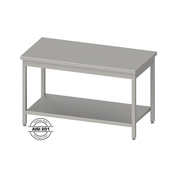 STALGAST- Mesa ecónomica de Acero Inoxidable Central con estante fondo 70