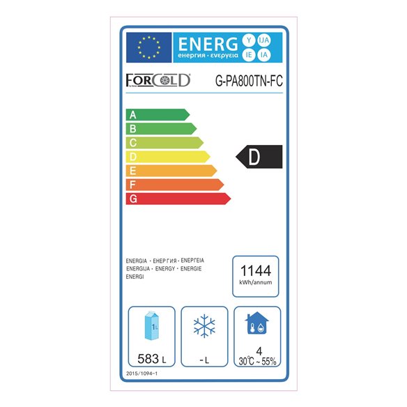 Frigorífico Polar una puerta Euronorm acero inoxidable 850Ltr