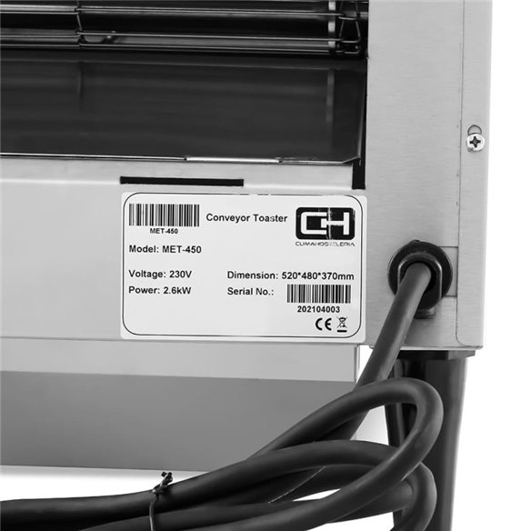 TOSTADOR PROFESIONAL ELÉCTRICO DE CINTA MET-450-Z070MET-450