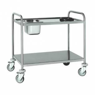 Carro de servicio y recogida acero inox 2 estantes CSR-1060