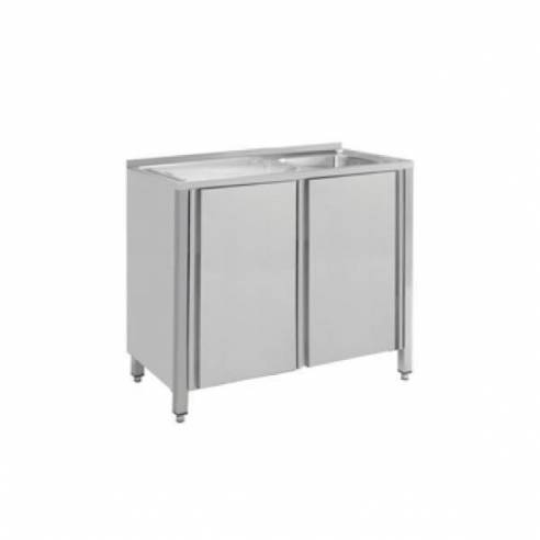 Distform- Fregadero industrial con puertas Distform 1200 x 700 con 1 cubeta