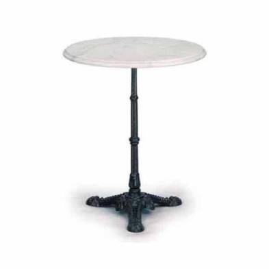 Hobeto- Mesa de mármol redonda 60 cm con pie de hierro