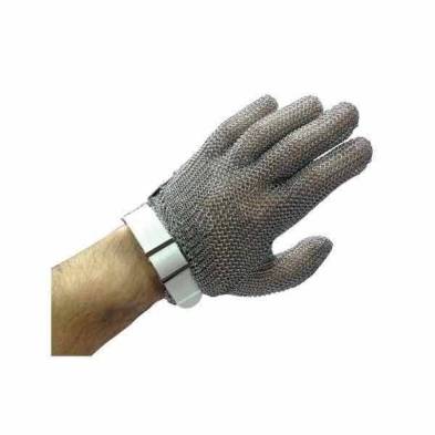 Fricosmos- Guantes anticorte de malla de acero inoxidable 5 dedos ambidiestros