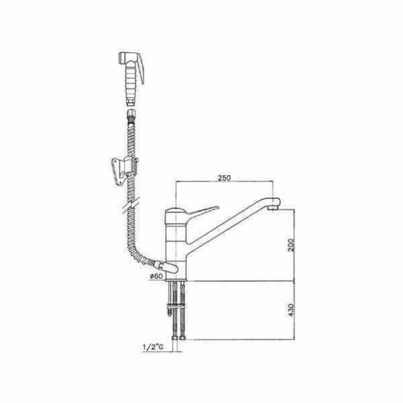 Grifo monomando de pared con ducha larga Edenox GDHM2 -Z0091316152