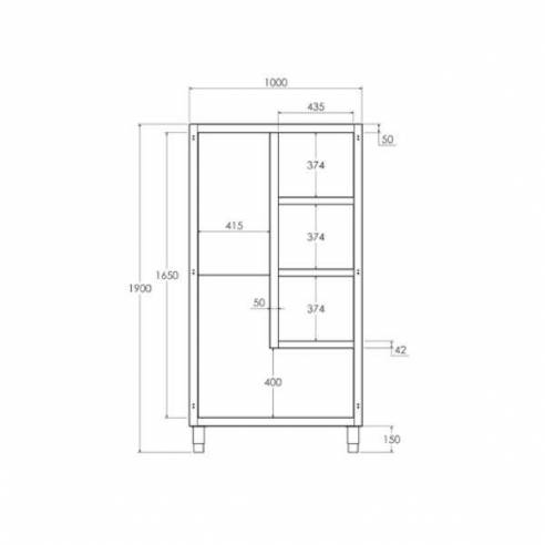 Armario productos limpieza acero inox Distform 2 puertas-Z001F0240202