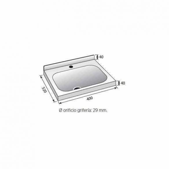 Edenox- Lavabo acero inoxidable pequeño Edenox LB-43 - Sujeción pared