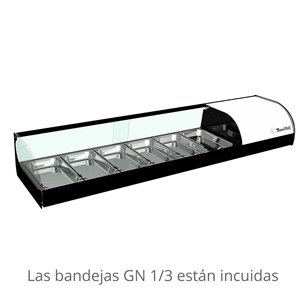 Vitrina Tapas refrigerada sobremostrador Iron 8 Bandejas GN 1/3