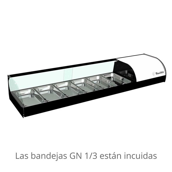 Vitrina Tapas refrigerada sobremostrador Iron 8 Bandejas GN 1/3