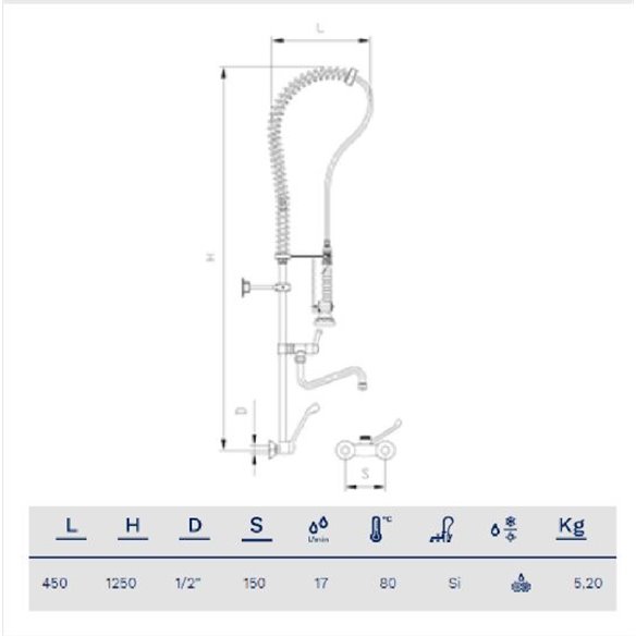 Grifo ducha dos aguas sobremesa con caño serie MNX de Fricosmos-Z003463052