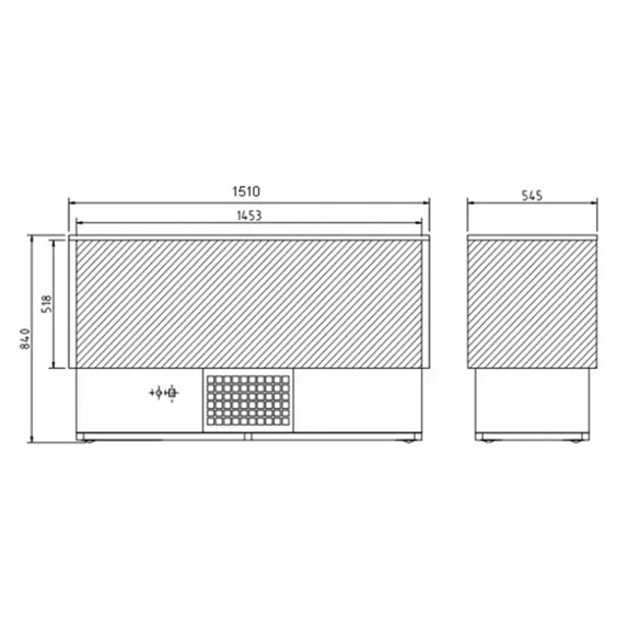 Botellero refrigerado para Bar Lacado Blanco 1,5 Metros BB150-Z039BB150