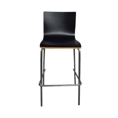 Hobeto- Taburete alto de bar Turin - Asiento madera - Negro