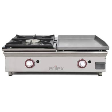 Arilex- Plancha a gas 40 cm en acero laminado 6 mm + fogón 6 Kw ARILEX 80PGLFN