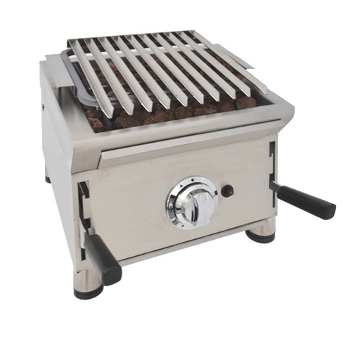 Barbacoa a gas 40 cm piedra volcánica ARILEX con parrilla inoxidable regulable en 3 alturas Línea 600 40BAR-Z08540BAR