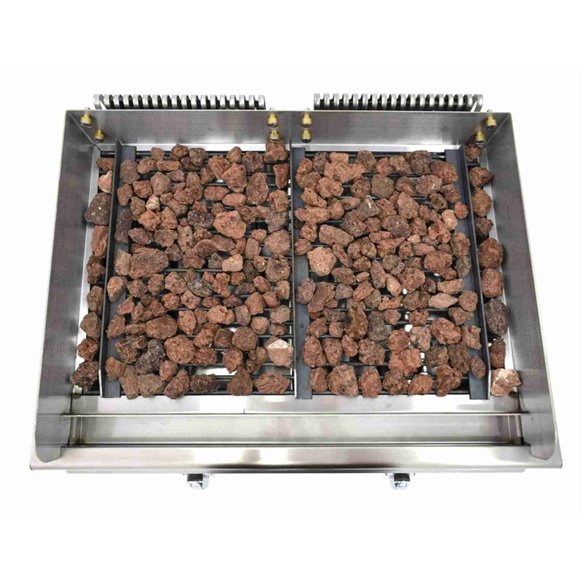 Arilex- Parrilla vasca a gas 70 cm con piedra volcánica Línea 600 70VASN