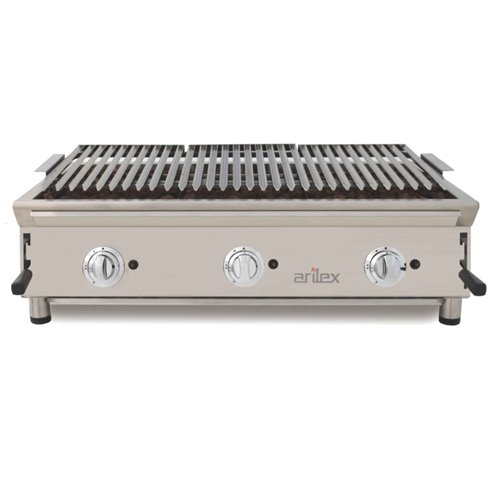 Arilex- Barbacoa a gas 100 cm piedra volcánica ARILEX con parrilla inoxidable regulable en 3 alturas 100BAR