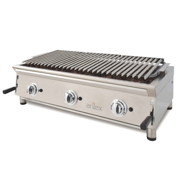 Barbacoa a gas 100 cm piedra volcánica ARILEX con parrilla inoxidable regulable en 3 alturas 100BAR-Z085100BAR