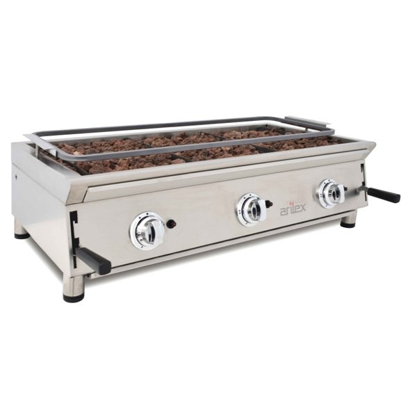 Barbacoa a gas 100 cm piedra volcánica ARILEX con parrilla inoxidable regulable en 3 alturas 100BAR-Z085100BAR