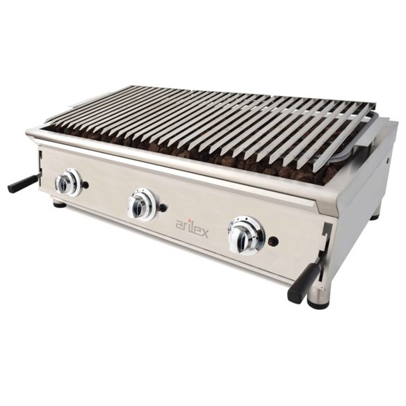 Barbacoa a gas 100 cm piedra volcánica ARILEX con parrilla inoxidable regulable en 3 alturas 100BAR-Z085100BAR