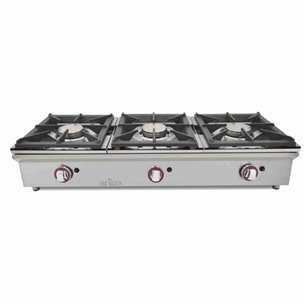 Cocina a gas sobremostrador ARILEX de 3 fuegos de 5,8 + 5,8 + 5,8 Kw 120CGN-Z085120CGN