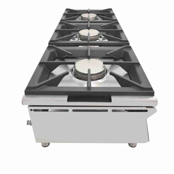 Cocina a gas sobremostrador ARILEX de 3 fuegos de 5,8 + 5,8 + 5,8 Kw 120CGN-Z085120CGN