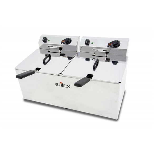 Arilex- Freidora eléctrica sin grifo 12+12 litros con 4,5+4,5 kw monofásica con contactor ARILEX EVO1212